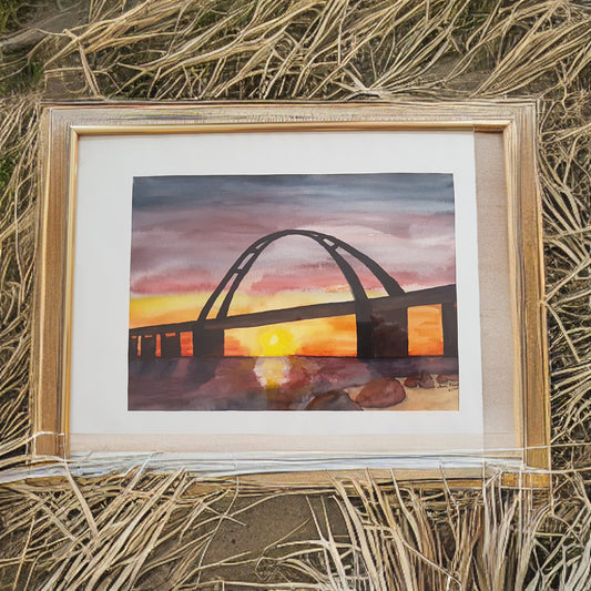 Fehmarnsundbrücke am Abend